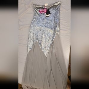 Zara silver sequin Barbie long dress limited edition BNWT perfect for prom
